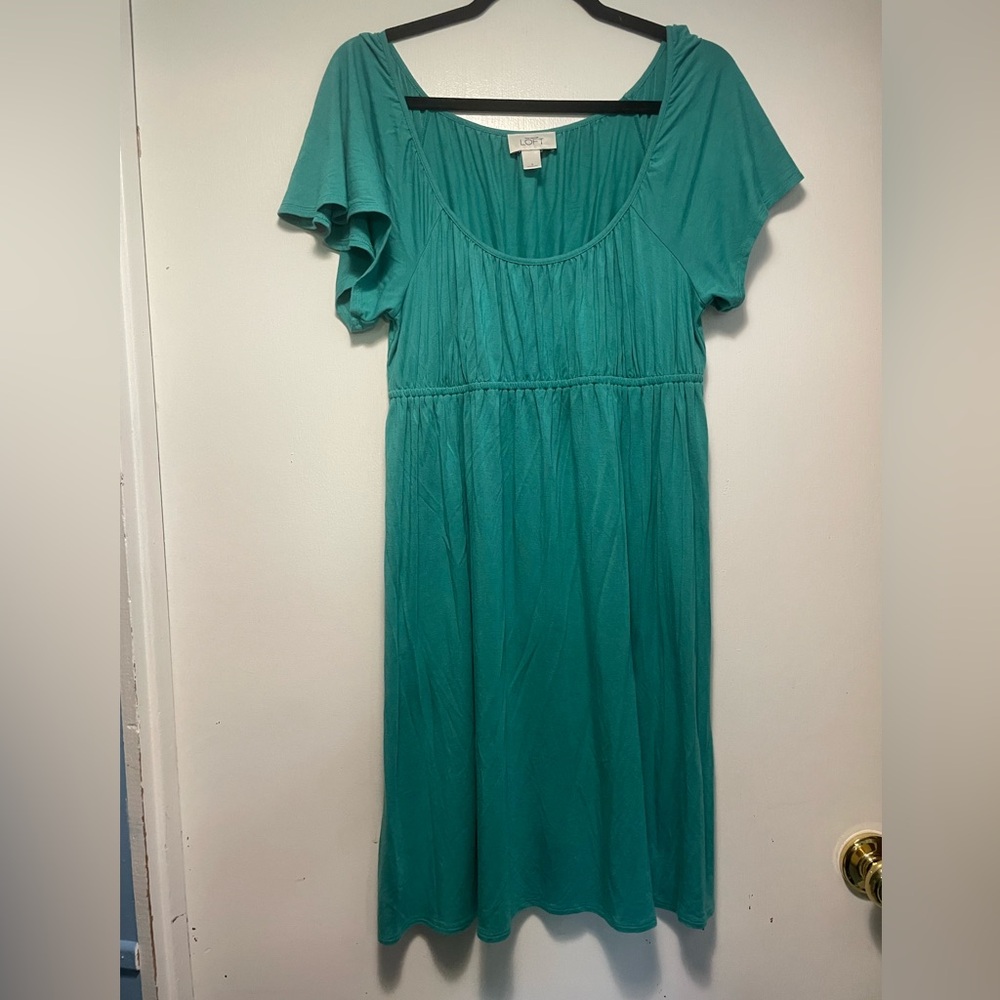 LOFT by Ann Taylor Turquoise Midi Dress